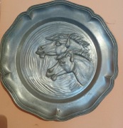 Zawieszka ścienna talerz cynowy dekoracja vintage koń