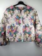Bomberka damska floral vintage kurtka w kwiaty pastelowa Made in Italy S/M
