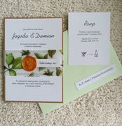 Zaproszenie ślubne eko jednokartkowe pieczęć lakowa 