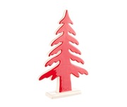 Figurka ceramiczna choinka biało-czerwona