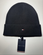 Tommy Hilfiger czarna czapka zimowa męska z kaszmirem oryginalna nowa