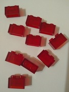 Lego 3065 1x2 czerwony transparentny 10 sztuk 