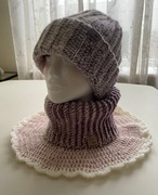 Komplet czapka i komin na szydełku handmade