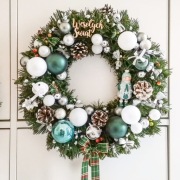 Świąteczny wianek, zielony 45cm sztuczny 