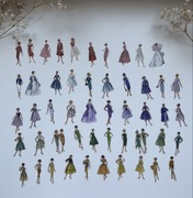 50 naklejek kobiety panie retro vintage Scrapbooking bullet junk journal