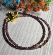 Podwójna bransoletka Granat Turmalin