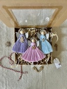 Aniołki na choinkę handmade ozdobą świąteczną rękodzieło box prezentowy