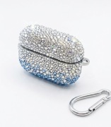 Etui AirPods Pro – Gradient Blue & Silver – Ręcznie Zdobione – Case Omre