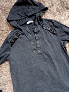 Szara bluza bluzka z kapturem