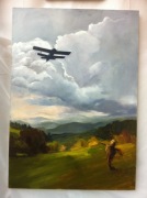 „Dwupłatowiec” lot nad Bieszczadami, piękny pejzaż obraz duży obraz