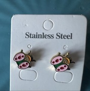 Stainless Steel Kolczyki dla dziewczynki ze stali chirurgicznej Biedronki