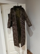 Długa kurtka zimowa damska, długi płaszcz, rozmiar M