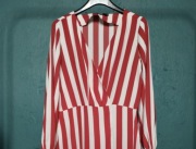 Sukienka Bik Bok XS w paski plażowa, w pasy na plażę z długim rękawem