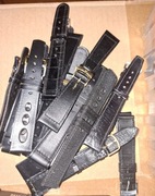 Skórzany Pasek do zegarka 18mm  VINTAGES czarny 