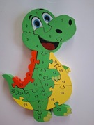 Drewniane puzzle dinozaur, alfabet