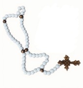 Różaniec z masy cukrowej na tort komunia ozdoba dekoracja 