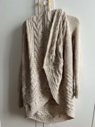 SWETER Pulover Kardigan damski włoski narzutka beżowy r. uniwersalny