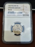 Zygmunt II August - trojak 1564 Wilno - NGC MS62