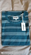 Wrangler zielony morski w białe paski t-shirt rozm XL jak XL/XXL