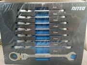 Zestaw kluczy przegubowych, łamanych z grzechotką 8szt Nowe