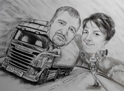Karykatura, portret, prezent ,  a3 3os cz-bialy