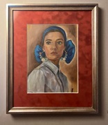 Portret - Ręcznie wykonany obraz - olej /papier A4