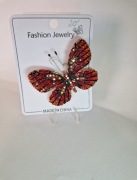 Broszka motyl cyrkonie