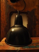 Stara Lampa Loftowa-Czarna-Wisząca Industrialna-Lata PRL