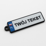 Brelok Tablica Rejestracyjna z Napisem | Personalizowany | Druk 3D