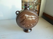 Butelka karafka ceramiczna myśliwska  myśliwski dziki ,ptak głuszec DDR 