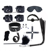 Zestaw erotyczny 10 szt. kajdanki bat kneble