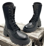 Buty czarne trapery workery sznurowane 39