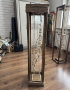 Lampa Stojąca Drewniana Loft Lampion Rustykalny 141cm