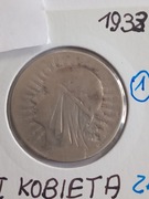 Moneta 5 zł Glowa kobiety z 1933 r. /1/