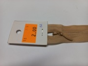 Zamek spiralny spirala kryty 18cm beż beżowy