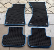 4x Dywaniki Samochodowe EVA / Audi A4 B8 (2007-2015) / czarno + niebieskie