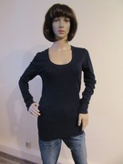 PIERRE ROBERT granatowa dzianinowa bluzka jak nowa 55% wełna_ L/XL