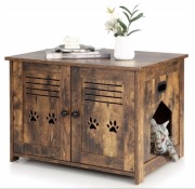 Costway Domek Dla Kota W Stylu Rustykalnym