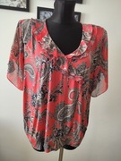 Bluzka damska 46 delikatna zwiewna lejąca szykowna tkanina i dzianina