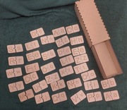 Drewniane Puzzle Litery Nauka Czytania Alfabet Montessori Prezent Pudełko