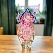 Wazon tulipan czeskie szkło Egerrmann szkło krystaliczne styl Murano