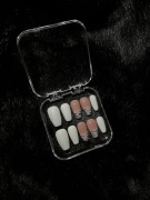 Press on nails nude & white zebra | Handmade