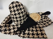 Komplet czapka szal szalik damski bawełniany Pepitka 