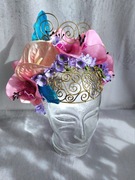 Wianek na głowę, wianek z egzotycznych kwiatów, opaska