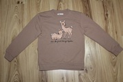 Bluza dziewczęca 128 134 brązowa sarenki 