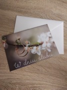 Kartka ręcznie robiona "W dniu ślubu" 