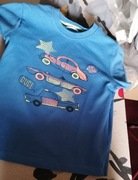 Bluzka koszulka z krótkim rękawem w autka r. 110