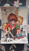Vintage - urocza kartka, autor Michel Thomas "Rendez vous"
