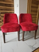 Krzesła fotele tapicerowane komplet 6 sztuk  czerwone art deco modern