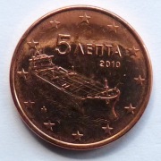 GRECJA  2010 5 CENTÓW UNC !!!!!!!!!!